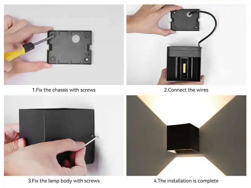 LED Wall Light Outdoor Waterproof IP65 Porch Garden Yard Wall Lamp & Indoor Bedroom Bedside Decoration Lighting Lamp AC110V 220V