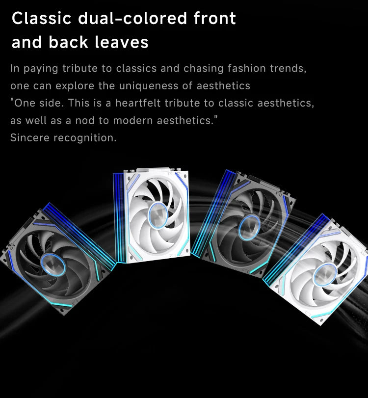 Jungle Leopard V2 SE 120mm Reverse Fan ARGB PWM PC Case Fan with Hydraulic Bearing White Spliceable Low Noise