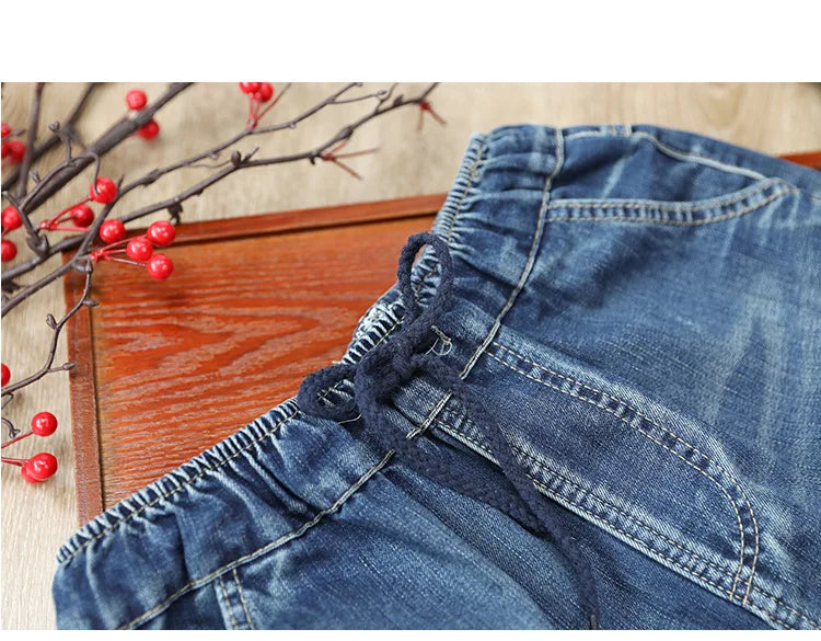 Women's Denim Pants Vintage Flower Embroidery Chinese Hand Work High Quality Casual Loose Jeans China Clothing Factory Wholesale
