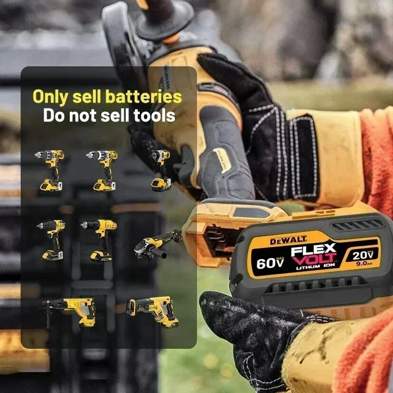 100% Original DeWALT Battery 20V/60V 6Ah 9Ah MAX FlexVolt for DCB606 DCB205 DCB206 DCB209 DCB182 Power Tool with Battery