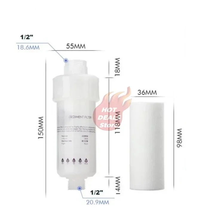 5'' PRE FILTER Water Filter Cartridge Washing Machine Filter Water Filter Replacements for Toilet Shower Water Heater Pre-filter