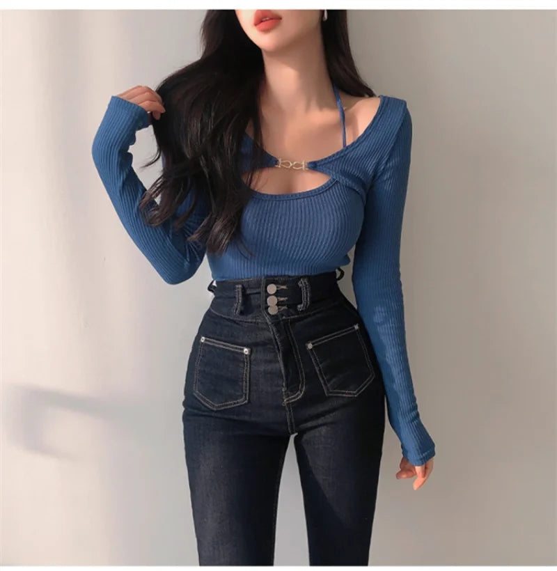 Sexy Outfits Fashion 2 Piece Set for Women Cropped Cardigan Slim Fit Sling Tanks 2023 Ropa Mujer Korean Suit Y2k Clothes