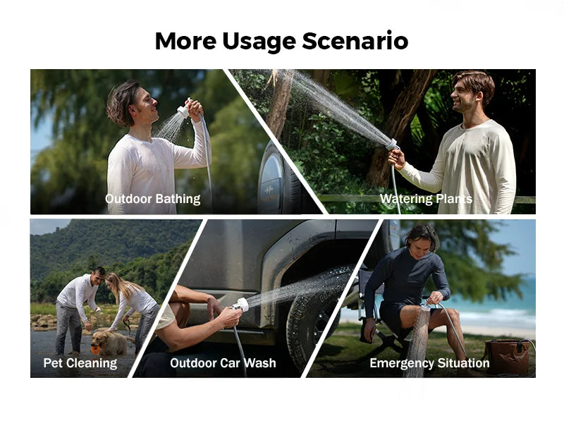 Portable Electric Outdoor Camping Shower Pump IPX7 Waterproof Rechargeable Camping Shower For OutdoorShower Dish Washing