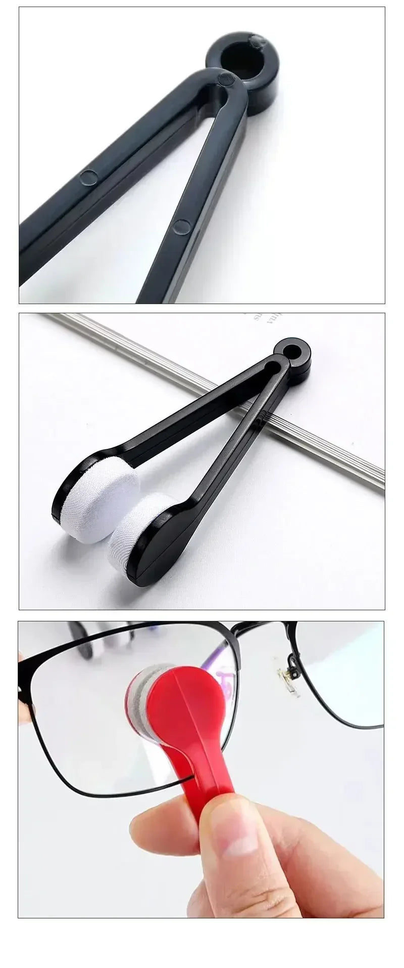 Portable Multifunctional Eyeglass Cleaning Wipe Green Microfiber Lens Brush for Sunglasses Glasses Compact Travel Scratch Free T
