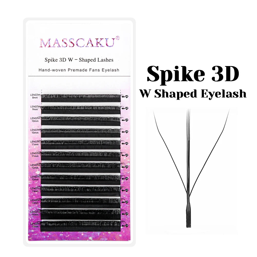 MASSCAKU 3D 6D 8D W Shape Lashes Global Wholesale Eyelash Clusters Easy Fan Volume Wispy Fake Lash Premium Dense Cilia Supplier