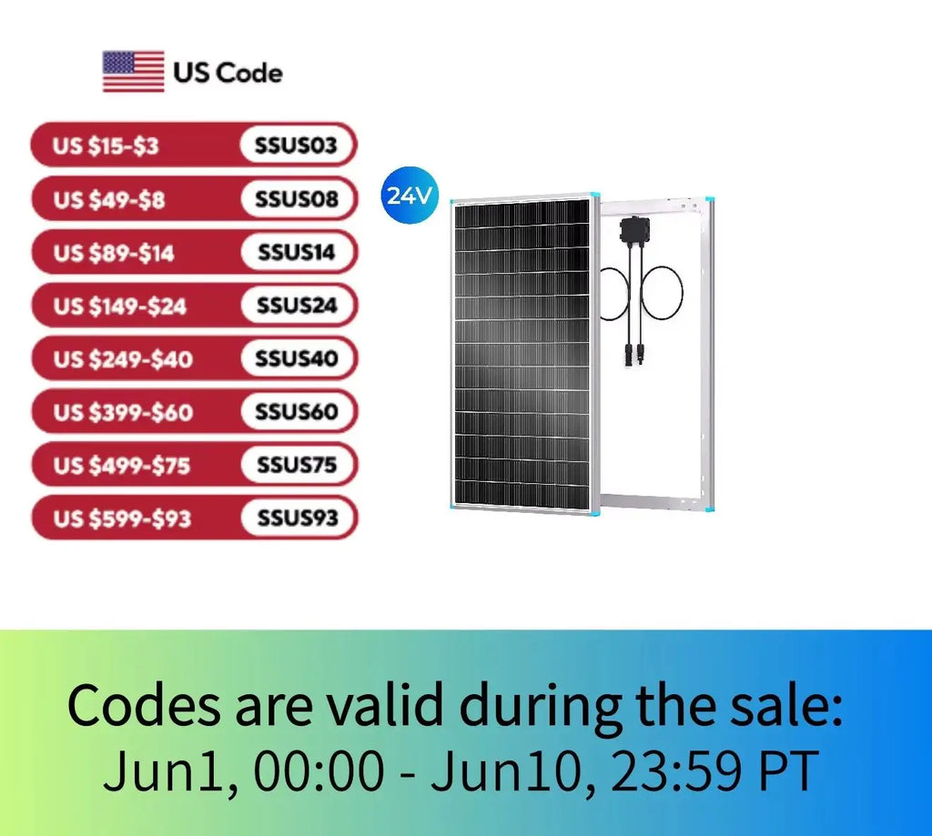 Renogy 16BB N-Type 200 Watt 24V Solar Panel, 24 Volt 200W Solar Panel 25% High-Efficiency, PV Module Power Charger for RV Marine