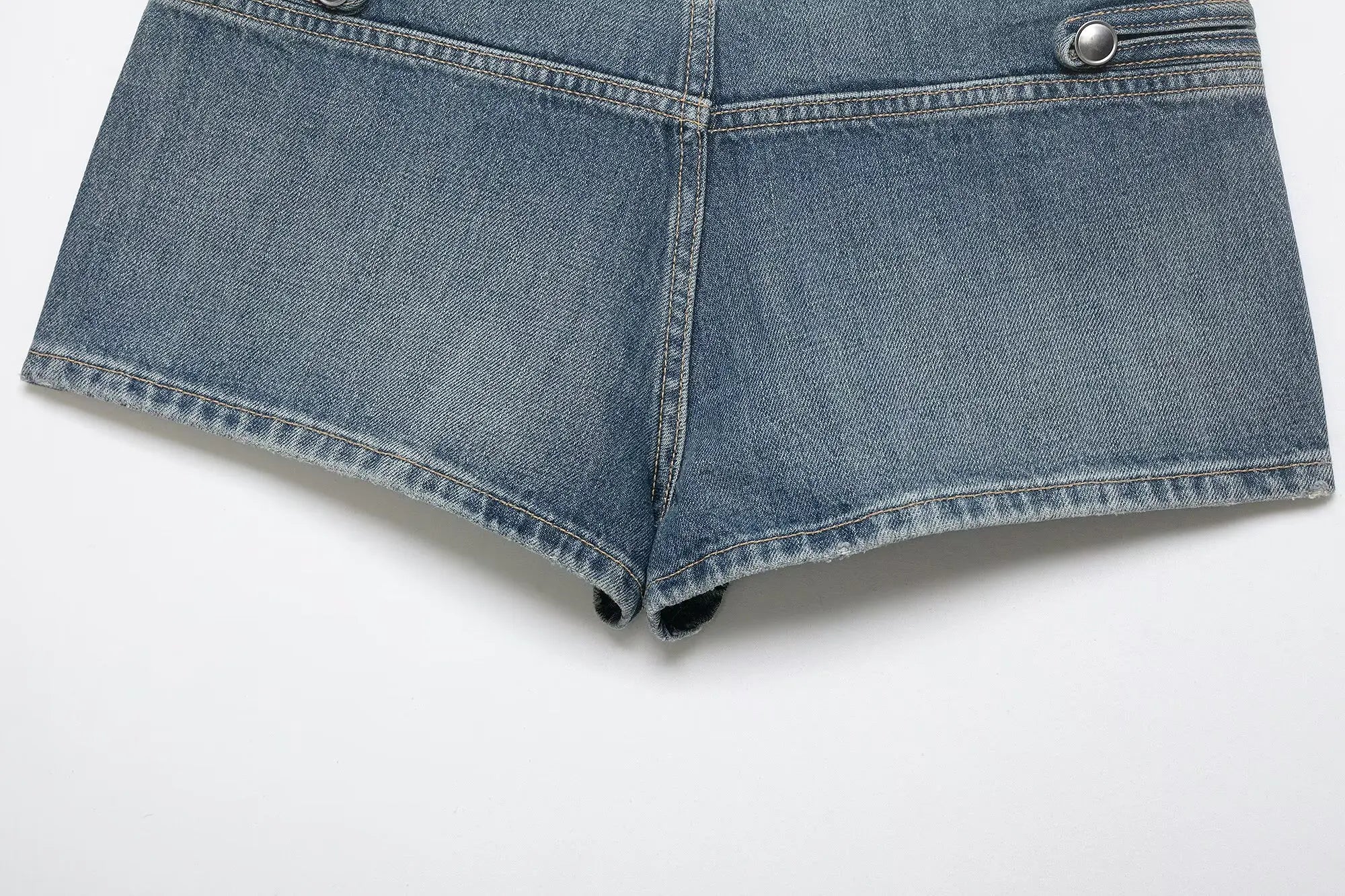 HH Women Shorts Suit Versatile Splicing Button Decoration Casual Denim Jacket+2026 Fashion High Street Low Waist Mini Shorts