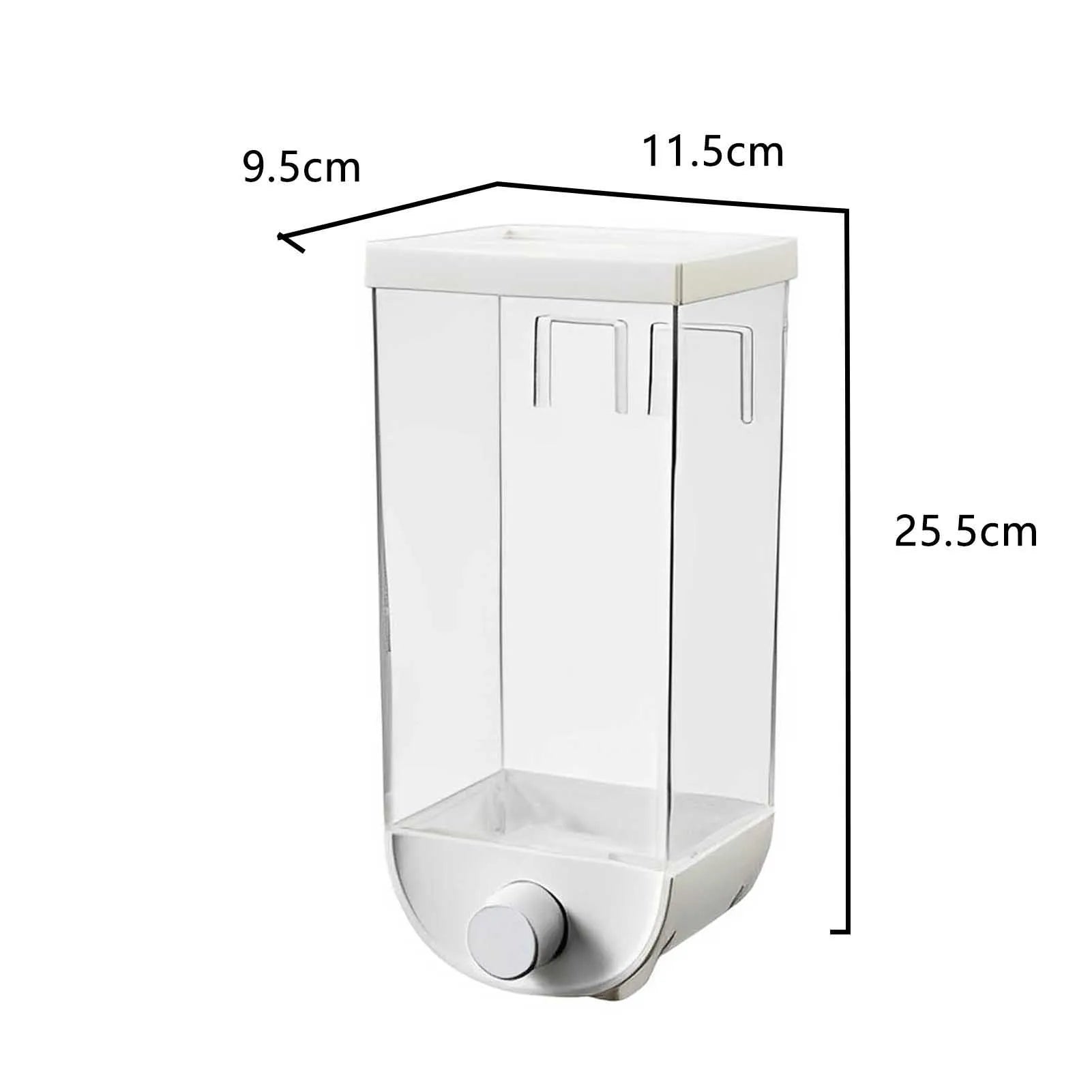 Kitchen Storage Food Organizer Wall Mounted Dry Food Cereal Dispenser Snack Grain Plastic Storage Container Box Rack for Home