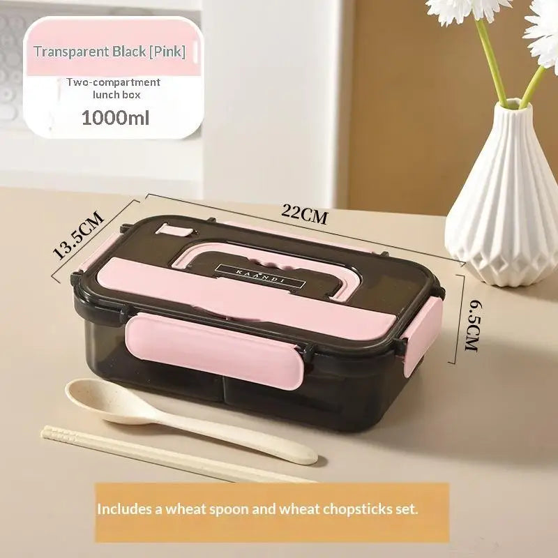 Bento Lunch Box Leak Proof: 2/3 Compartment Lids Food Grade Work School Travel Daily Meal Prep