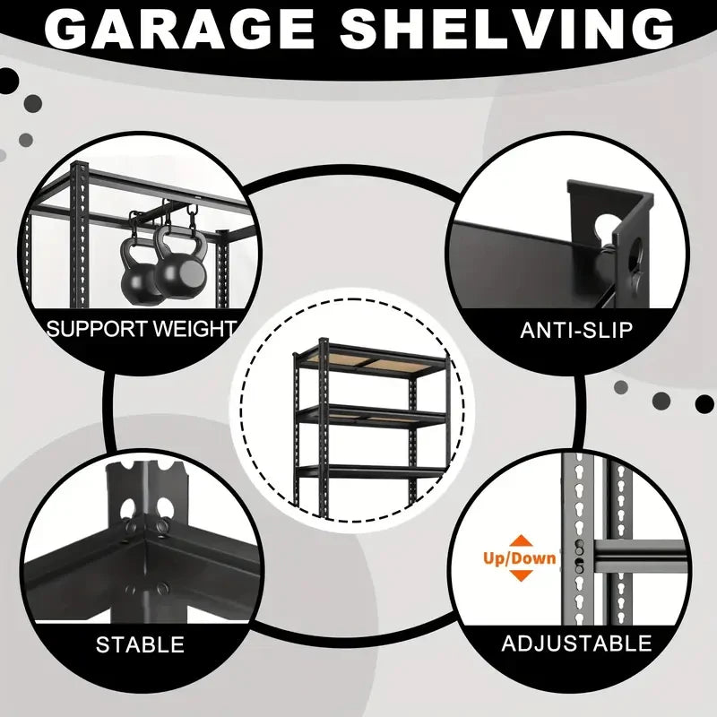 72"/60"H Garage Shelving Storage Shelves，2000LBS Capacity Heavy Duty Adjustable Storage Shelve For Closet