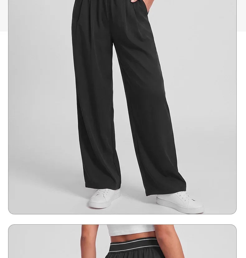 2026 Women's Loose Casual Sports High Waist Yoga Pants Breathable and Comfortable Versatile Trousers Women Wide Leg Sports Pants