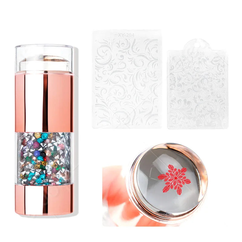 Nails Art Stamping Plates Kit French Manicure Design Plate Stamp Polish Stencil Template Seal Stamper Scraper Accessories Tools
