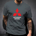 Mitsubishi Motors logo printed T-shirt, men's summer 100% pure cotton short-sleeved trendy top, unisex.