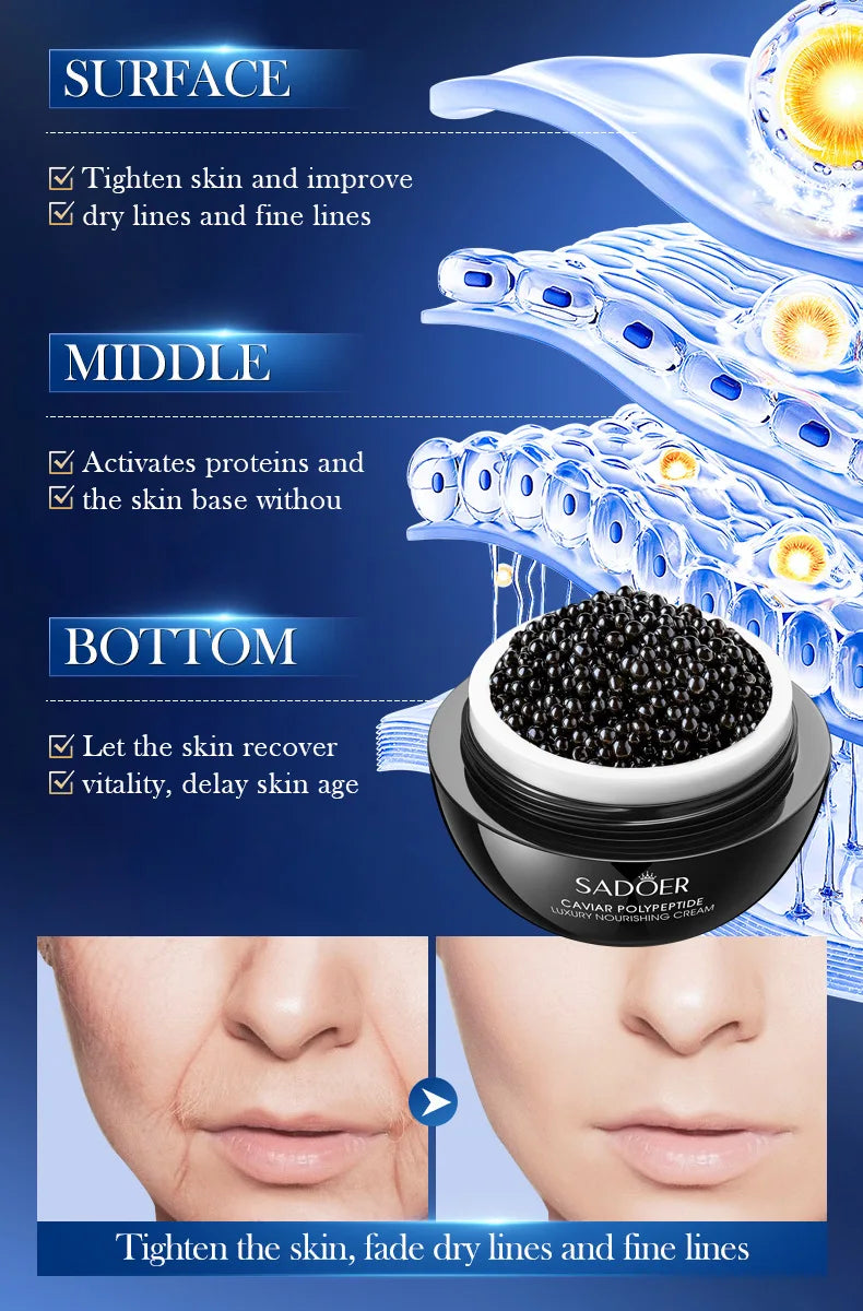 Anti-Wrinkle Face Cream Collagen Pearl Firming Lift Fade Fine Lines Caviar Moisturizing Smooth Brighten Korean Skin Care Product