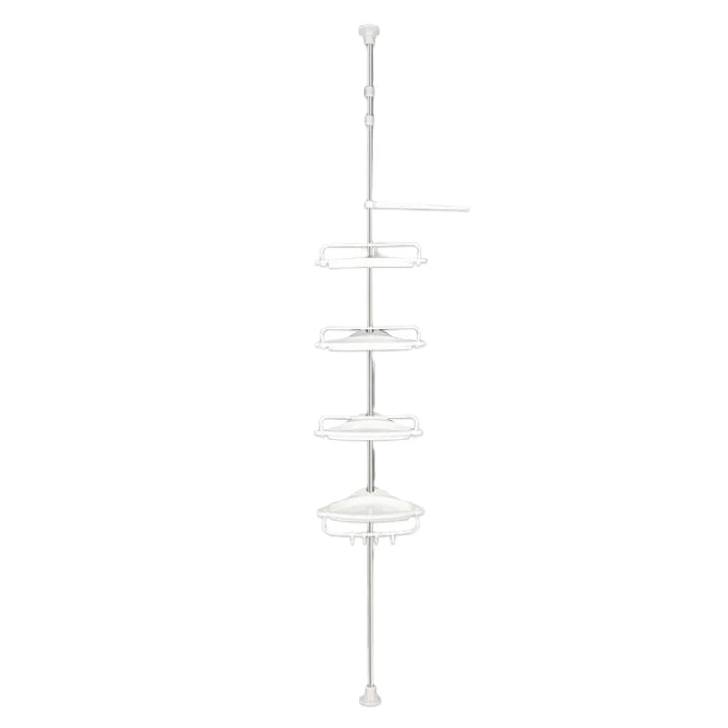 Stainless Steel Bathroom Corner Storage Rack Telescopic 4 Layer Shower Organizer For Shampoo Shower Gel Punch-Free Bathroom Rack