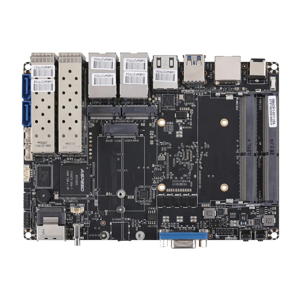 Mini PC Q20300G9 CPU Atom C3000, 4x 10G SFP+, 5x 2.5G LAN, Barebone Support 2x DDR4 RAM, 2x NVMe SSD, 2x HDD, Firewall Router