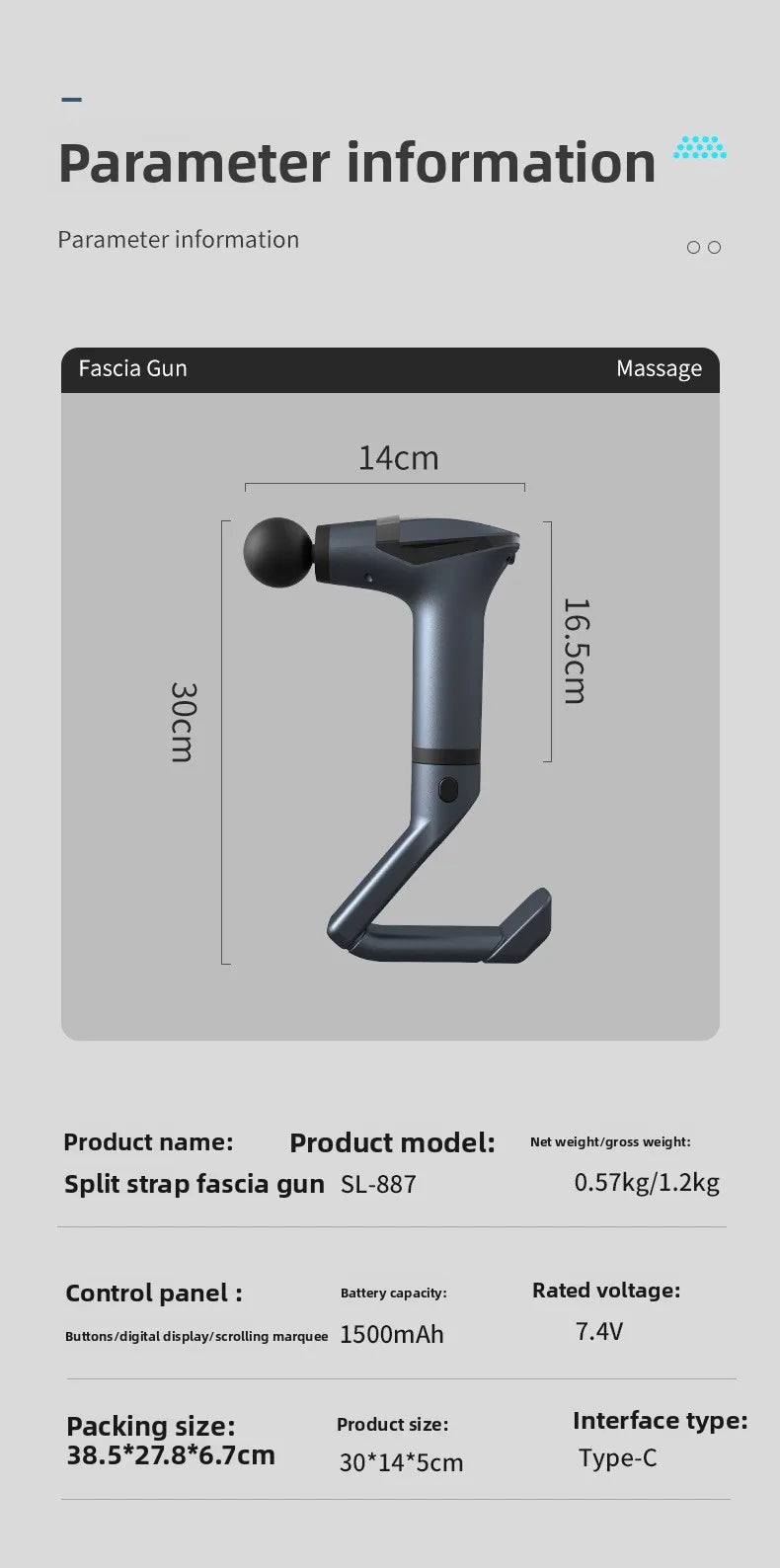 Hot Selling Long-handle Electric Massage Gun: Multifunctional for Muscle Relaxation, Deep Tissue Percussion Relief