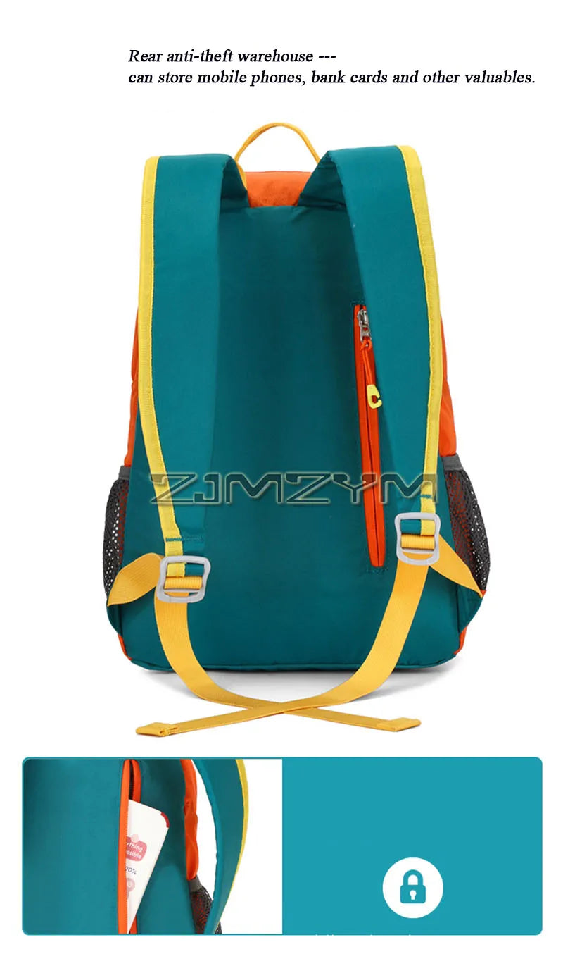 15L Waterproof Outdoor Hiking Bag Large Capacity Anti-theft Double Zipper Hiking Sports Backpack Spring Outing Bag
