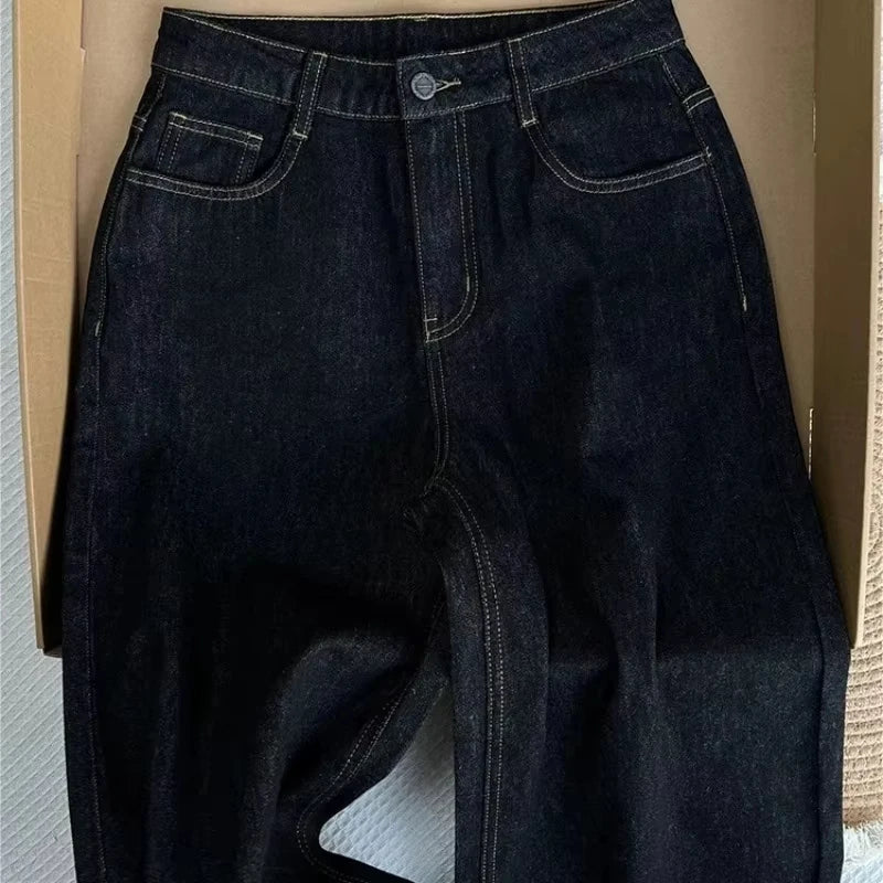 Streetwear Women Jeans New Bottoms  Pantalon Femme High Waist Vintage Straight Y2k Wide Leg Pants Casual Chic Denim Trousers