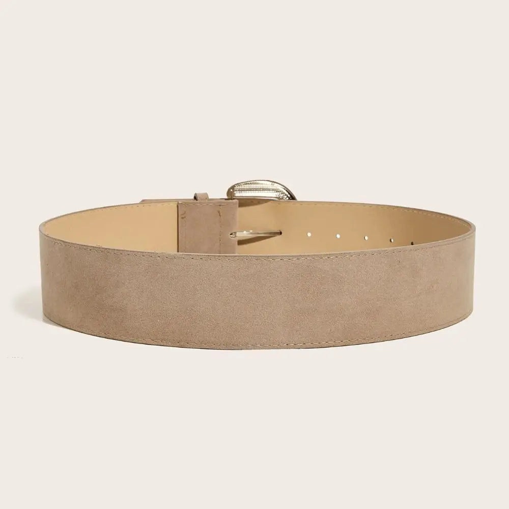 Maillard Styles Suede Leather Wide Belt Luxury Design Trendy Pin Buckle Waistband Casual Versatile Business Waist Strap Gifts
