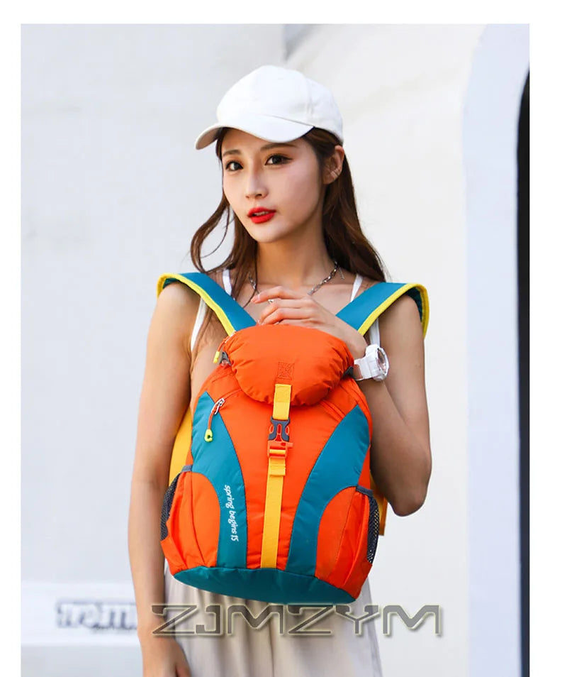 15L Waterproof Outdoor Hiking Bag Large Capacity Anti-theft Double Zipper Hiking Sports Backpack Spring Outing Bag