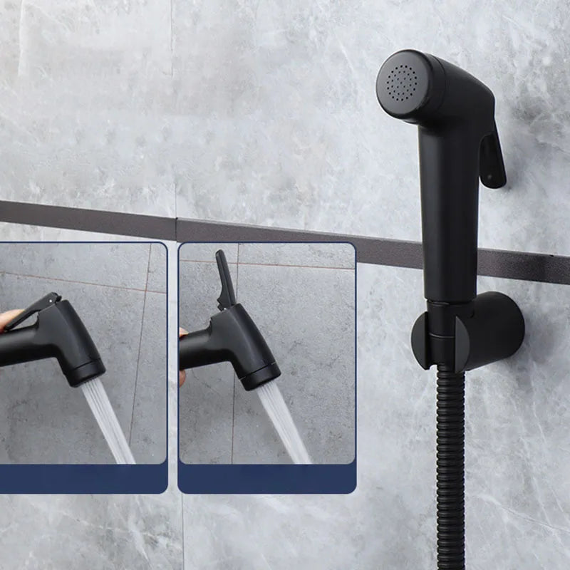 Black Bathroom Toilet wash Bidet Faucet Spray Gun Sprayer shower head Anal self cleaning Handheld water tap valve hose holder t