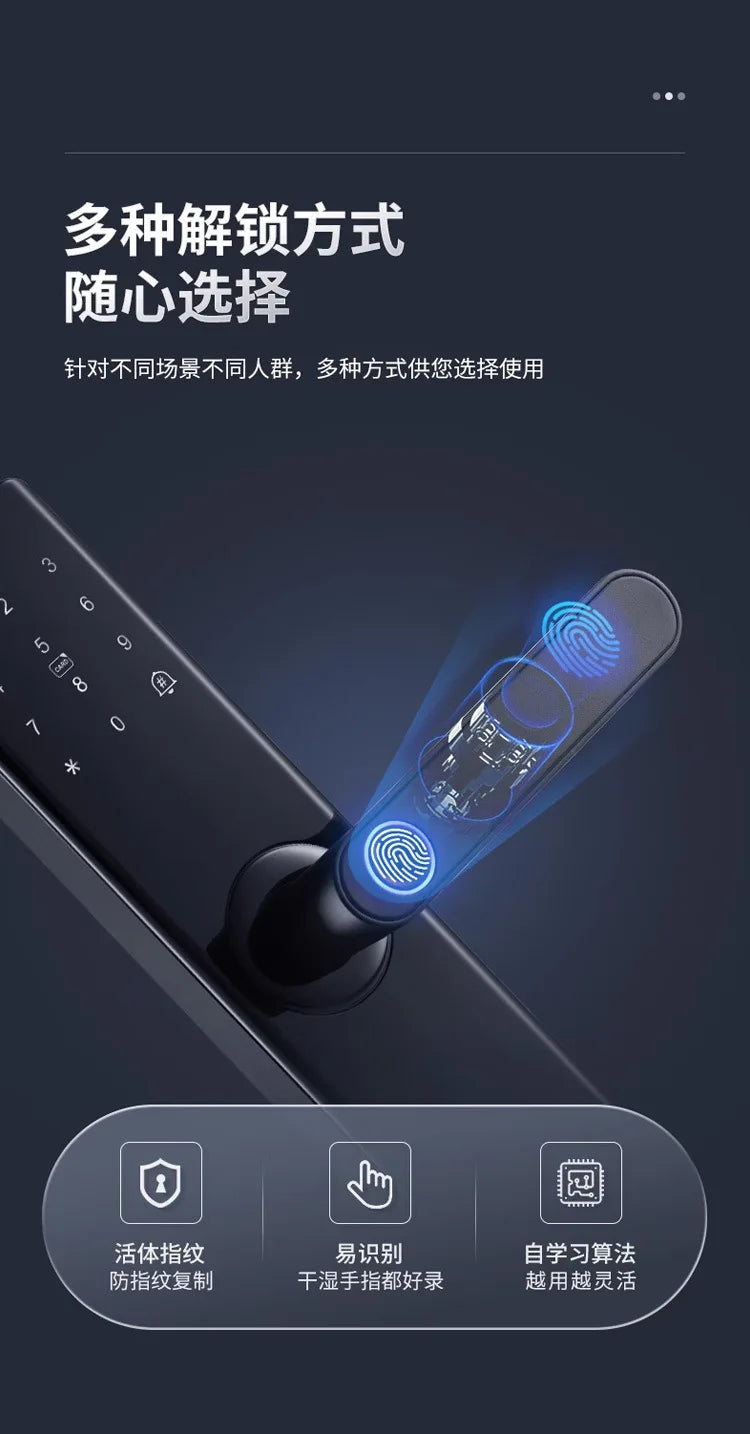 MOES Tuya ZigBee Smart Door Lock Indoor Password Fingerprint Remote Unlock Keycard Tamper Alarm Battery Powered Work With Alexa