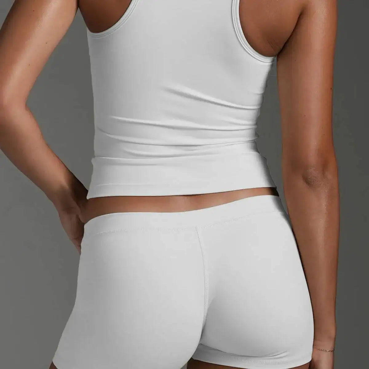 PMWRUN Women Low Waist Biker Shorts Soft Seamless Stretch Yoga Shorts Tummy Control For Gym Running Daily Casual Wear