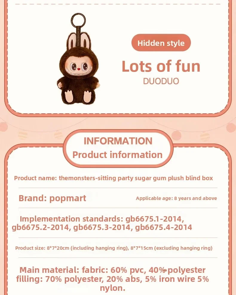POP MART Labubu Blind Box The Monsters Have A Seat Vinyl Plush Pendant Keychain Bag Charm Cute Doll Mystery Box Kawaii Gift