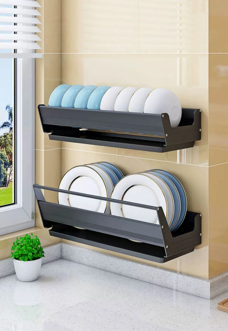 Wall Mounted Kitchen Dish Drainer Dish Drying Rack  Storage & Organization Kitchen Gadgets Shelf Useful Things For Kitchen