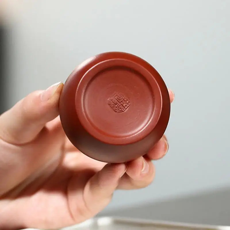 Yixing Purple Clay Travel Tea Bowl Handmade Master Teacup Lightweight for Hiking Camping Office Tea Drinking
