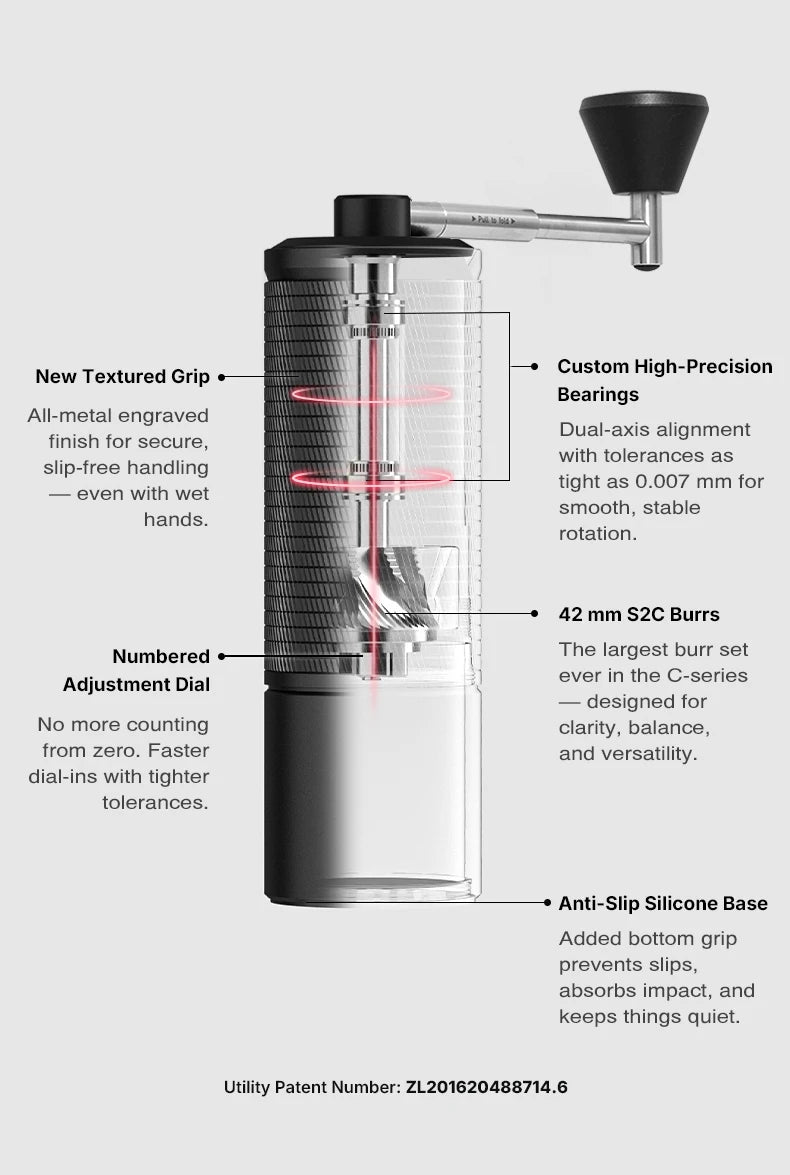 TIMEMORE C5 PRO Espresso Manual Coffee Grinder Hand Grinder Adjustable Steel Core Burr SendCleaning Brush OutdoorPortable