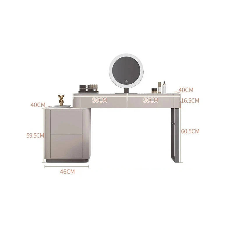 Modern Vanity Table with Mirror & Storage