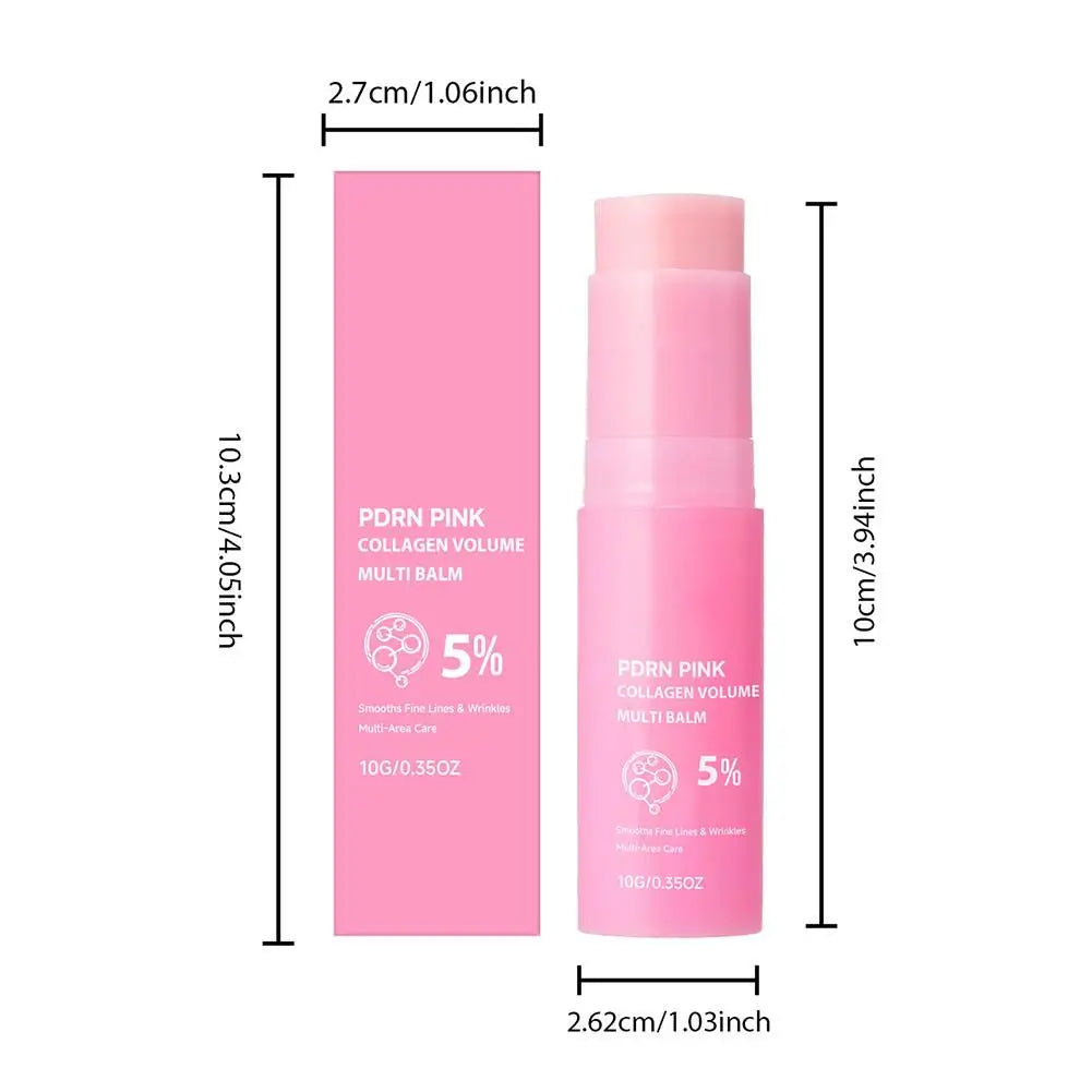 PDRN Pink Collagen Multi Balm, Fine Line Smoothing Skin Deep Hydrating & Plumping Moisturizer, Lightweight Serum