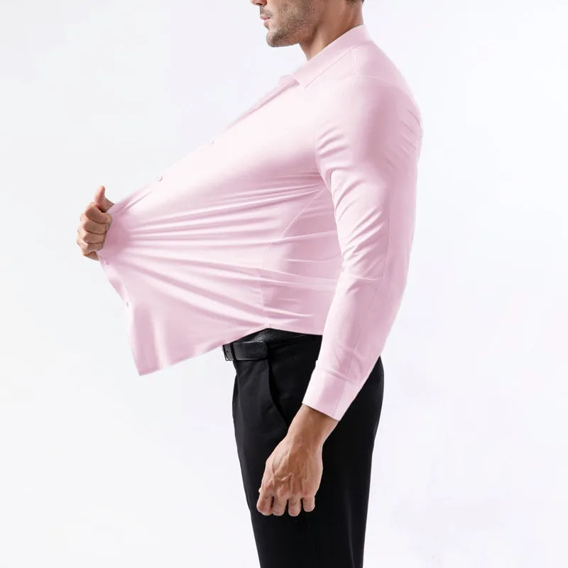 Premium Men's Ultra-Stretch Shirt - High-Quality Business Formal Long-Sleeve Shirt for Social and Casual Wear Spring 2025