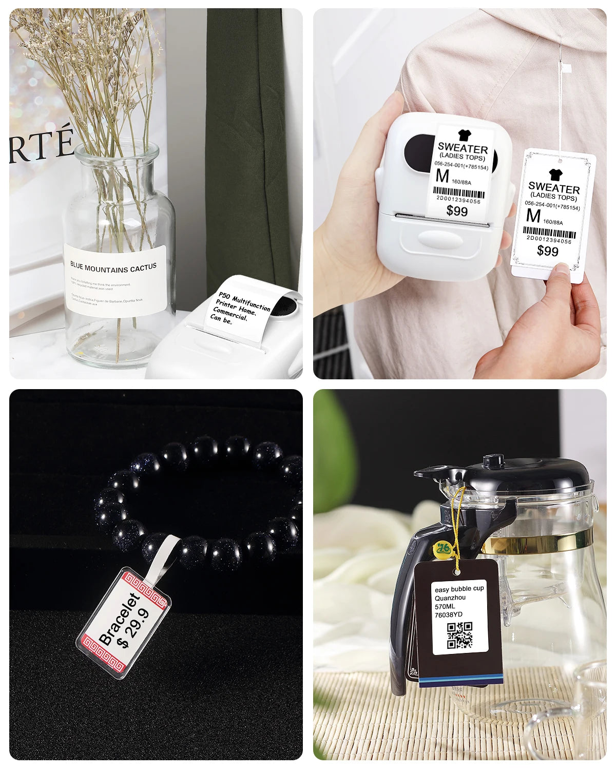 Marklife P50 Bluetooth Mini Portable Thermal Label Maker Printer, Wireless Barcode Price Tag Sticker Printer For Small Business