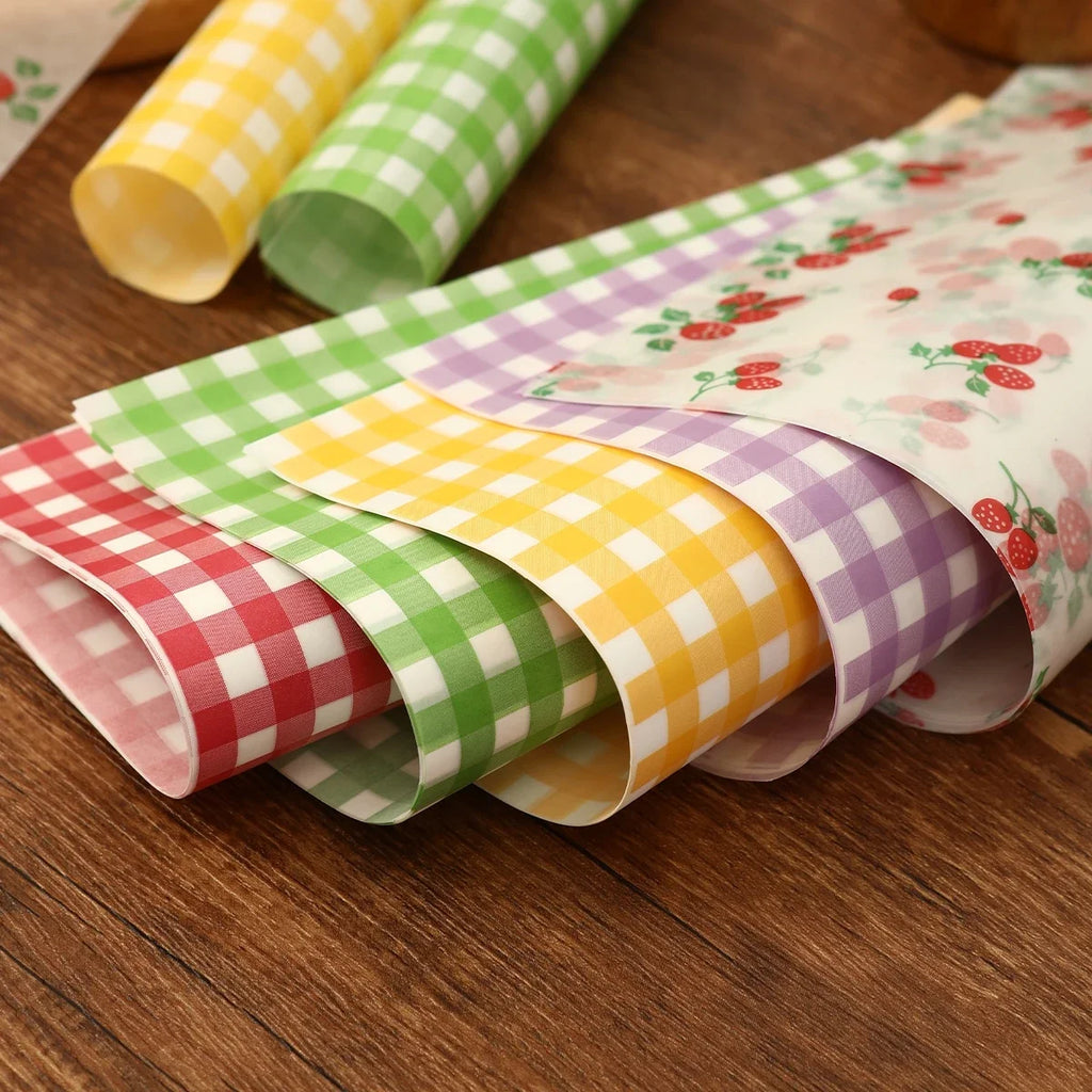 50Pcs Oilproof Wrapping Paper for Bread Sandwich Burger Fries, Food-grade Wax Paper Baking Tools Kitchen Gadgets For Party Gift