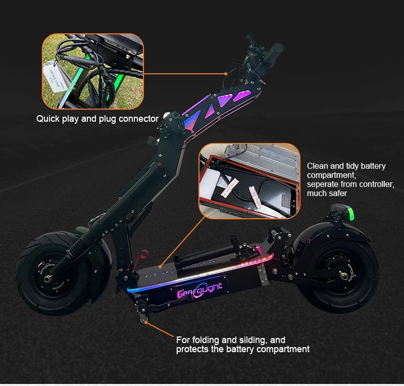 G14 72V 10000W LIVIAE NFC Card Start Dual Motor Electric Scooter with Free Seat,40-100AH Long Range E Scooters