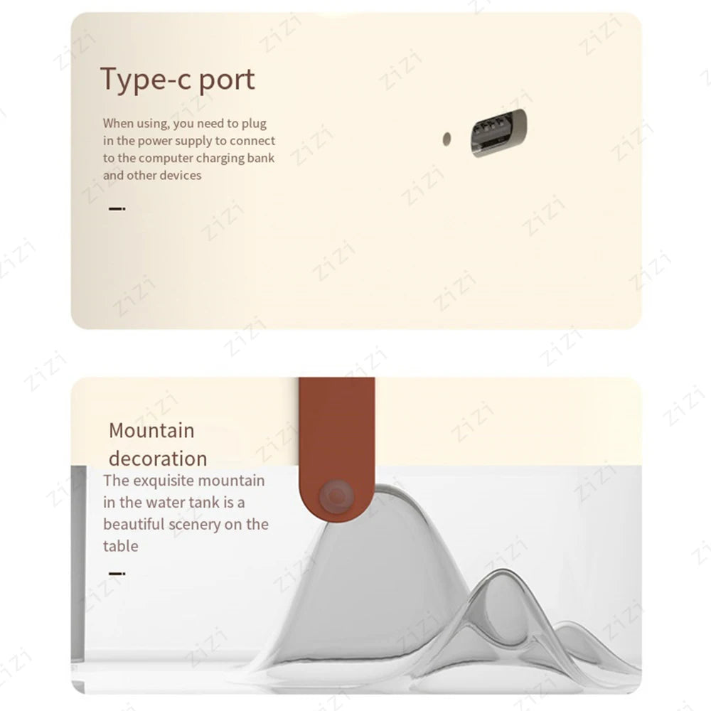 Double Port Spray High-capacity Electric Fan Humidifier USB Portable Portable Remote Control Humidifier with Atmosphere Light