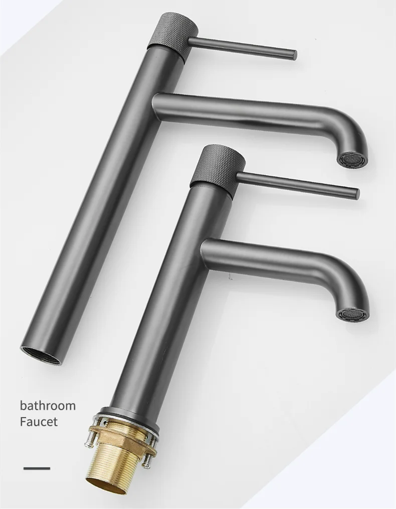 Basin Faucet Bathroom Sink Mixer Hot and Cold Brush Gold Faucet Brass Matte Black Decked Single Lever Water Tap
