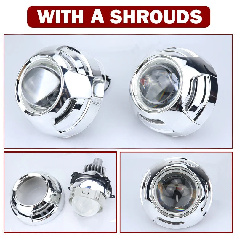 2.5 Inch Car Bi LED Projector Lens 90000LMFor H4 H7 9005 9006 High Low Beam H1 H11 H8 80W Headlights Projector Lights 12V 24V ﻿
