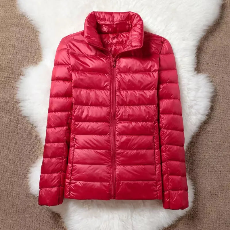 90% Ultra-light Thin Down Jacket Women Autumn Winter Plus Size Short Warm White Duck Down Coat Parka Female Portable Outerwear