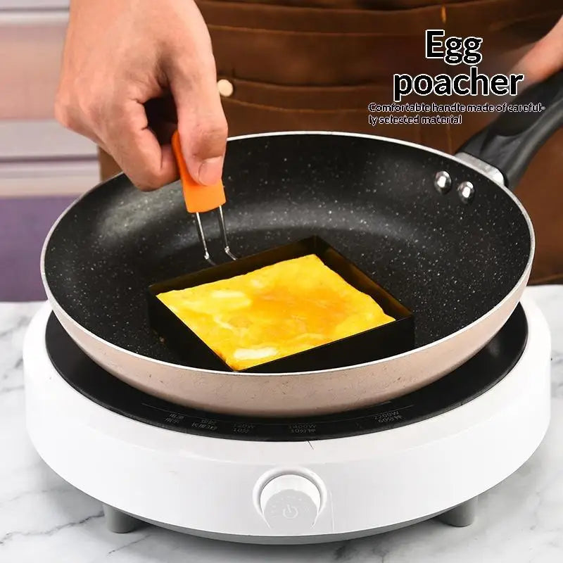 Non-stick Square Round Pancake Mold Muffins Omelet Maker Frying Egg Cooking Tool Kitchen Gadgets Stainless Steel Egg Fried Ring