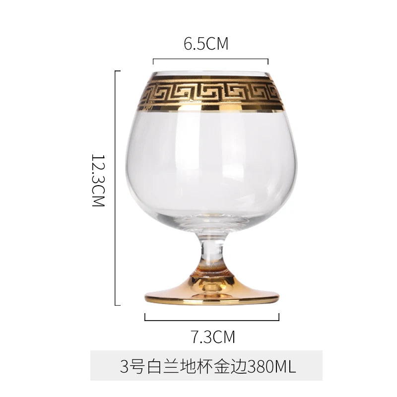 Phnom Penh Silver Rim European Glass Brandy Champagne Glasses Tall Wine Glasses Crystal Wine Glasses Table Household Glasses