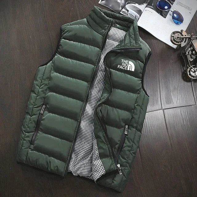 Autumn and winter zippered sleeveless jacket, warm vest coat, fashionable and versatile men's golf clothing