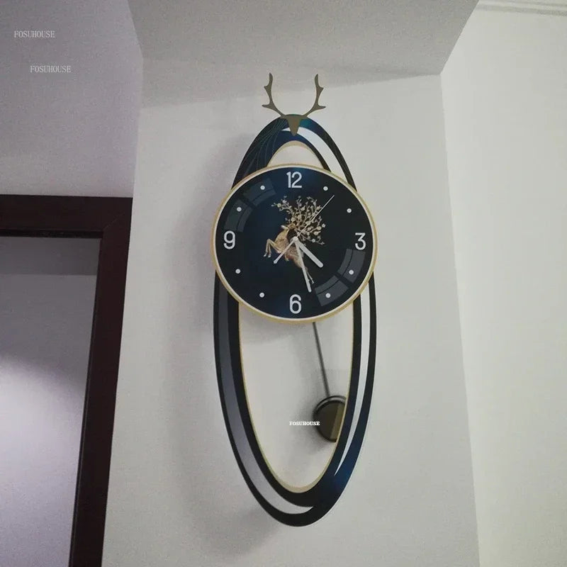Light Luxury Wall Clocks Creative Home Decor Nordic Simple Living Room Home Wall Clock Luxury Designer Smart Models with Lights