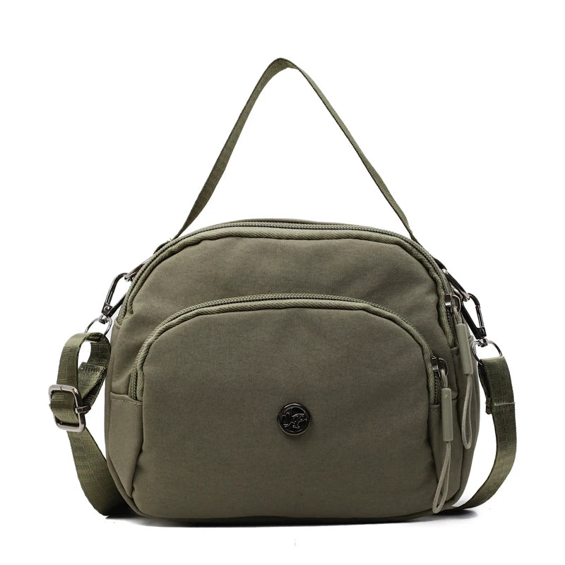 Women's Fashion Canvas Crossbody Bags Multi Pocket Small Shoulder Bag Casual Boho Handbag Lightweight Travel Purse for Daily Use