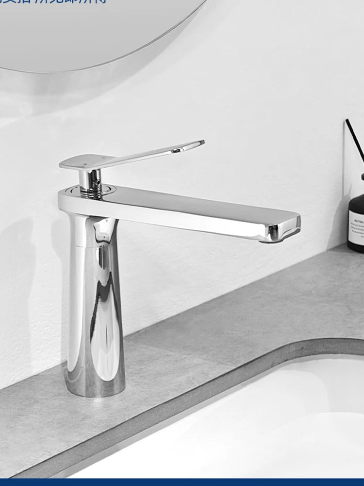 BAKALA Luxury Black Gray Wash Basin Taps Modern White Faucet Bathroom Luxury Basin Faucets Antique Hot Cold Water Sink Tap Mixer