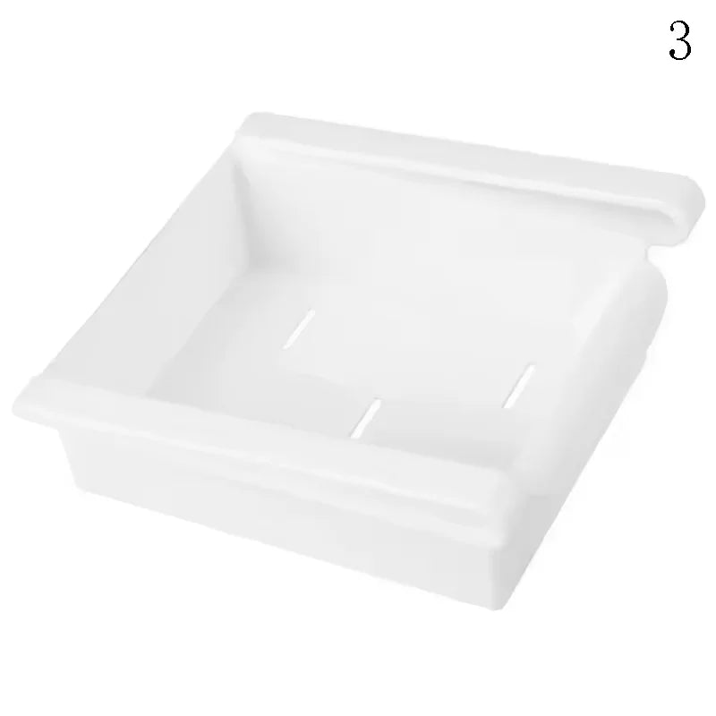 Slide Kitchen Fridge Freezer Space Saver Organizer Storage Rack Shelf Holder Kitchen Refrigerator Storage Box Food Container