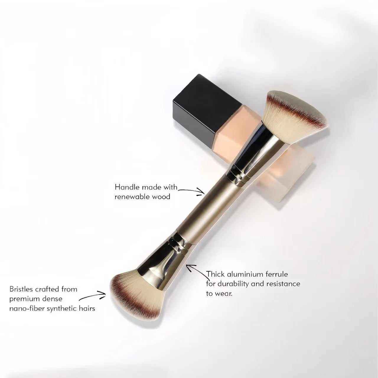 New Dual-Ended Foundation Brush Double-Ended Powder Blush Concealer Brush Contour Brush Blush Brush Makeup Brush Professional